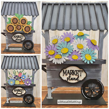 Load image into Gallery viewer, Market Stand Cart For The Flower Basket Interchangeable (Original and TINY) File SVG, Farm Stand Tiered Tray, Glowforge, LuckyHeartDesignsCo