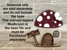 Load image into Gallery viewer, Gnome Mushroom Spring Interchangeable House File SVG, (add on) Tiered Tray, Glowforge, LuckyHeartDesignsCo
