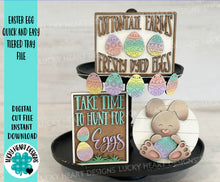 Load image into Gallery viewer, Easter Egg Quick and Easy Tiered Tray File SVG, Glowforge Bunny, Spring, Cottontail, LuckyHeartDesignsCo