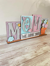 Load image into Gallery viewer, Mom Dad Reversible Blocks File SVG, Tiered Tray, Letters, Mother's Day. Father's Day, Scrabble, Family, Glowforge, LuckyHeartDesignsCo