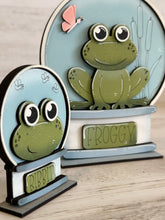 Load image into Gallery viewer, Frog Snow Globe Interchangeable File SVG, Summer, Butterfly, Spring, Glowforge, Tiered Tray LuckyHeartDesignsCo