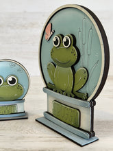 Load image into Gallery viewer, Frog Snow Globe Interchangeable File SVG, Summer, Butterfly, Spring, Glowforge, Tiered Tray LuckyHeartDesignsCo