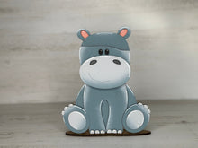 Load image into Gallery viewer, Hippo Animal Hats Interchangeable MINI File SVG, Seasonal Leaaning sign, Holiday, Hippopotamus, Tiered Tray Glowforge, LuckyHeartDesignsCo