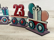Load image into Gallery viewer, Birthday Standing Train File SVG, Balloons, Cake, Cupcake, Candles, Celebrate, Tiered Tray Glowforge, LuckyHeartDesignsCo