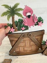 Load image into Gallery viewer, Flamingo Summer For The Flower Basket Interchangeable File SVG, TINY and Original, Beach, Vacation, Summer, Glowforge, LuckyHeartDesignsCo