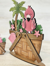 Load image into Gallery viewer, Flamingo Summer For The Flower Basket Interchangeable File SVG, TINY and Original, Beach, Vacation, Summer, Glowforge, LuckyHeartDesignsCo