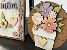 Load image into Gallery viewer, Mom Flowers Mother's Day Quick and Easy Tiered Tray File SVG, Glowforge Tier Tray, LuckyHeartDesignsCo