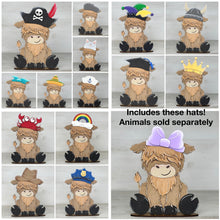 Load image into Gallery viewer, Party Animal Hats Interchangeable Extras MINI File SVG, Graduation, Seasonal sign, Holiday, Farm Tiered Tray Glowforge, LuckyHeartDesignsCo