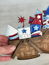 Load image into Gallery viewer, Fireworks For The Flower Basket Interchangeable File SVG, Fourth of July, America, USA, Summer, Tiered Tray, Glowforge, LuckyHeartDesignsCo