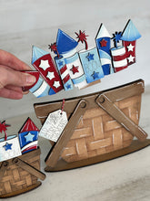 Load image into Gallery viewer, Fireworks For The Flower Basket Interchangeable File SVG, Fourth of July, America, USA, Summer, Tiered Tray, Glowforge, LuckyHeartDesignsCo