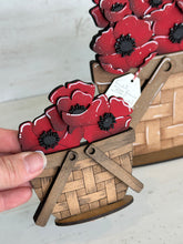 Load image into Gallery viewer, Poppies For The Flower Basket Interchangeable File SVG, Floral, Memorial, Veteran's Day, Spring Tiered Tray, Glowforge, LuckyHeartDesignsCo