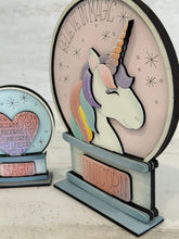 Load image into Gallery viewer, Unicorn Snow Globe Interchangeable File SVG, Glowforge, Floral, Flowers, Girls, Horse, Tiered Tray LuckyHeartDesignsCo