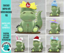 Load image into Gallery viewer, Dinosaur Animal Hats Interchangeable MINI File SVG, Seasonal Leaaning sign, Holiday, Dragon, Roar Tiered Tray Glowforge, LuckyHeartDesignsCo