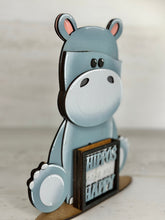 Load image into Gallery viewer, Hippo Animal Hats Interchangeable MINI File SVG, Seasonal Leaaning sign, Holiday, Hippopotamus, Tiered Tray Glowforge, LuckyHeartDesignsCo