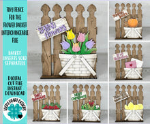 Load image into Gallery viewer, TINY Fence For The Flower Basket Interchangeable File SVG, Seasonal, Holiday, Flower, Floral, Tiered Tray, Glowforge, LuckyHeartDesignsCo