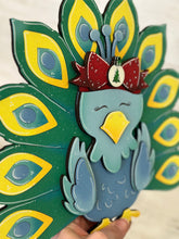 Load image into Gallery viewer, Peacock Animal Hats Interchangeable MINI File SVG, Seasonal Leaning sign, Holiday, Tiered Tray Glowforge, LuckyHeartDesignsCo