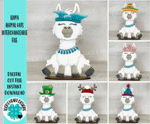 Load image into Gallery viewer, Unicorn Animal Hats Interchangeable MINI File SVG, Seasonal Leaning sign, Holiday, Tiered Tray Glowforge, LuckyHeartDesignsCo