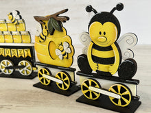 Load image into Gallery viewer, Bee Standing Train File SVG, Daisy, Honey, Bumble, Honey Pot, Tiered Tray Glowforge, LuckyHeartDesignsCo