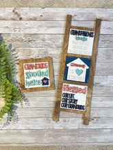 Load image into Gallery viewer, Grandparent Interchangeable Leaning Sign File SVG, Nana, Papa, Family, Gift, grandkids, Grandma, Grandpa, Glowforge, LuckyHeartDesignsCo