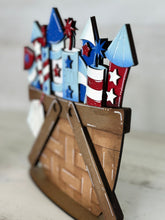 Load image into Gallery viewer, Fireworks For The Flower Basket Interchangeable File SVG, Fourth of July, America, USA, Summer, Tiered Tray, Glowforge, LuckyHeartDesignsCo