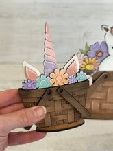 Load image into Gallery viewer, Unicorn For The Flower Basket Interchangeable File SVG, Floral, Flowers, Horse, Girls, Spring, Tiered Tray, Glowforge, LuckyHeartDesignsCo