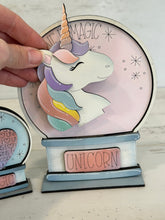 Load image into Gallery viewer, Unicorn Snow Globe Interchangeable File SVG, Glowforge, Floral, Flowers, Girls, Horse, Tiered Tray LuckyHeartDesignsCo