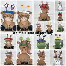 Load image into Gallery viewer, Spring Animal Hats Interchangeable MINI File SVG, Seasonal, Christmas, Halloween, Fall, Tiered Tray Glowforge, LuckyHeartDesignsCo
