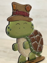 Load image into Gallery viewer, Turtle Animal Hats Interchangeable MINI File SVG, Seasonal Leaning sign, Tortoise, Holiday, Tiered Tray Glowforge, LuckyHeartDesignsCo