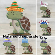 Load image into Gallery viewer, Turtle Animal Hats Interchangeable MINI File SVG, Seasonal Leaning sign, Tortoise, Holiday, Tiered Tray Glowforge, LuckyHeartDesignsCo
