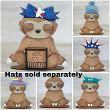 Load image into Gallery viewer, Sloth Animal Hats Interchangeable MINI File SVG, Seasonal Leaning sign, Christmas, Holiday, Pet, Tiered Tray Glowforge, LuckyHeartDesignsCo