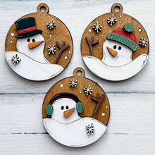 Load image into Gallery viewer, Melty Snowman Christmas Ornament File SVG, Melted, Melting, Winter, Snowflake, Farmhouse, Glowforge, LuckyHeartDesignsCo
