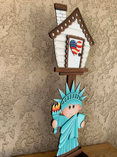 Load image into Gallery viewer, Statue of Liberty Birdhouse Interchangeable File SVG, Glowforge, America Lady Fireworks, USA, Patriotic, Fourth of July, LuckyHeartDesignsCo
