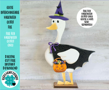 Load image into Gallery viewer, Goose Animal Hats Halloween Interchangeable Outfit File SVG Fall Pumpkin Trick or Treat Shirt Seasonal Holiday Glowforge LuckyHeartDesignsCo
