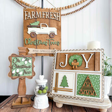 Load image into Gallery viewer, Christmas Tree Wall Collage File SVG, Leaning Ladder, Tiered Tray Glowforge, LuckyHeartDesignsCo
