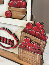 Load image into Gallery viewer, Apple Interchangeable Market Stand File SVG, Fruit, Spring Tiered Tray, Fall, Standing Sign, Summer Glowforge, LuckyHeartDesignsCo
