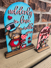 Load image into Gallery viewer, Highland Valentine Tall Arch Sign Interchangeable File SVG, TINY, INSERT only, Cow, Glowforge, Holiday, Tiered Tray LuckyHeartDesignsCo
