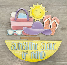 Load image into Gallery viewer, Summer Holiday Door Sign Interchangeable File, SVG, Beach, Flip Flops, Sun, Sunglasses, Hat, Pool, Swim, Seasonal Home Welcome, glowforge
