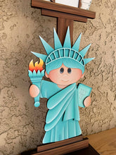 Load image into Gallery viewer, Statue of Liberty Birdhouse Interchangeable File SVG, Glowforge, America Lady Fireworks, USA, Patriotic, Fourth of July, LuckyHeartDesignsCo
