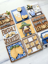 Load image into Gallery viewer, Lemon Interchangeable Leaning Sign File SVG, Glowforge Tiered Tray, Summer Lemonade, LuckyHeartDesignsCo
