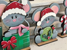 Load image into Gallery viewer, Mouse Merry Christmas Standing File SVG, mice, Glowforge 'Twas The Night Before, Tree, Candy Cane,  Present, Wreath, Ornament, LuckyHeartDesignsCo
