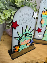 Load image into Gallery viewer, Statue of Liberty Tall Arch Sign Interchangeable File SVG, TINY, insert only, USA, Fireworks,  America, Glowforge Tiered LuckyHeartDesignsCo
