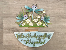 Load image into Gallery viewer, Dragonfly Holiday Door Sign Interchangeable File, SVG Butterfly, Spring, Summer Floral, Tulip Daisy Seasonal, Home, Welcome, glowforge
