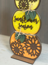 Load image into Gallery viewer, Sunflower Stacking Pumpkin File SVG, Reversible, Fall Glowforge, LuckyHeartDesignsCo
