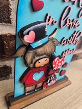 Load image into Gallery viewer, Highland Valentine Tall Arch Sign Interchangeable File SVG, TINY, INSERT only, Cow, Glowforge, Holiday, Tiered Tray LuckyHeartDesignsCo
