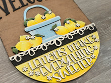 Load image into Gallery viewer, Lemon Holiday Door Sign Interchangeable File, SVG, Lemonade, Summer, Fruit, Basket, Spring Seasonal Home Welcome, glowforge
