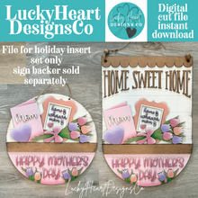 Load image into Gallery viewer, Mother's Day Holiday Door Sign Interchangeable File, SVG Mom, Grandma, Flower, Floral, Tulip Daisy Seasonal, Home, Welcome, glowforge
