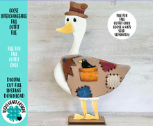Load image into Gallery viewer, Goose Animal Hats Fall Interchangeable Outfit File SVG Scarecrow, Pumpkin, Shirt Seasonal Holiday Glowforge LuckyHeartDesignsCo
