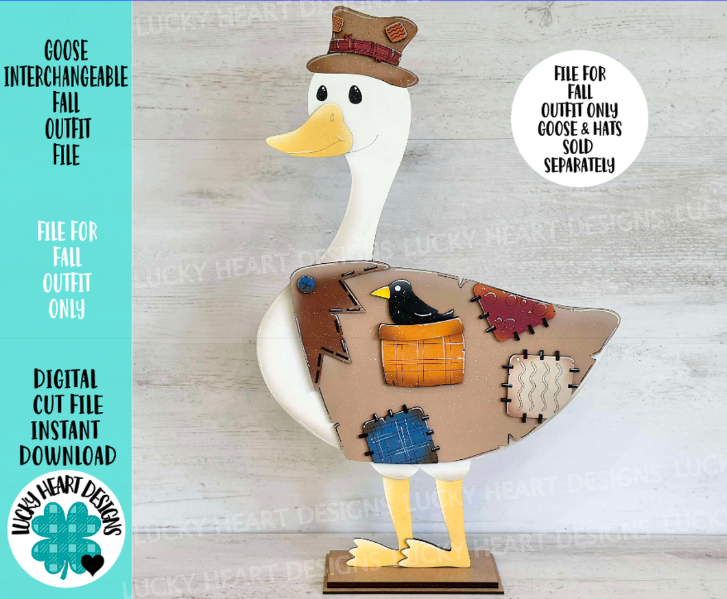 Goose Animal Hats Fall Interchangeable Outfit File SVG Scarecrow, Pumpkin, Shirt Seasonal Holiday Glowforge LuckyHeartDesignsCo