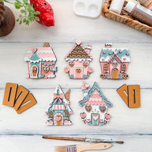 Load image into Gallery viewer, Valentine Candy Standing Houses File SVG, Tiered Tray Decor, Gingerbread, Love Heart, Ice cream, Glowforge, LuckyHeartDesignsCo
