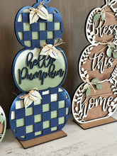 Load image into Gallery viewer, Stacking Standing Pumpkins Three File SVG, Reversible, Fall Glowforge, LuckyHeartDesignsCo
